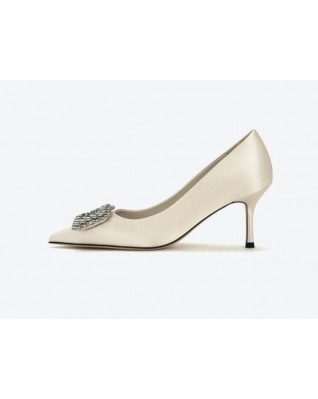 New product silk cloth rhinestone single shoes high heels stiletto