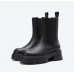 Fashion leather Chelsea boots women's mid-tube winter new fried street ankle boots thick-soled thick-heeled chimney boots