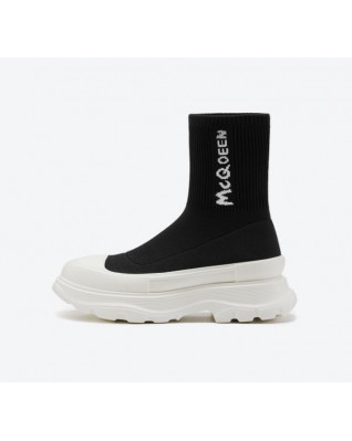 High-top elastic socks boots women's new fly-knit sports ankle boots muffin thick-soled boots