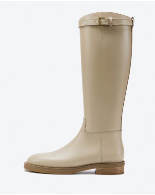 Leather British style high boots women's high sense winter new high boots but knee knight boots long boots