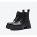 Leather British style plus velvet Martin boots women's winter new small thick bottom fried street short boots