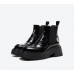 Leather British style thick-soled Chelsea boots women's winter new thick-heeled ankle boots