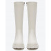 Leather white boots women's winter new but knee thick-soled high boots small knight boots