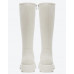 Leather white boots women's winter new but knee thick-soled high boots small knight boots