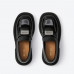 Leather black commuter loafers women's new all-match thick-soled British style small leather shoes