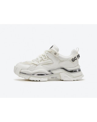 Trendy retro leather casual thick-soled height-increasing sneakers